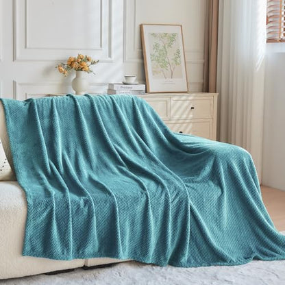 NEWCOSPLAY Fleece Leaves Pattern Throw Blanket, Dark Blue, 50"x60" - color: Dark Blue, size: Throw(50"x60")