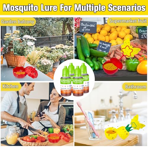 Fruit Fly Trap Refill Liquid, Gnat Killer&Fruit Fly Catcher Bait Refill, - color: Green, size: 4