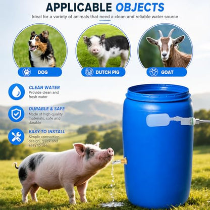 Pig Nipple Waterer, 4-Port Pig Waterer Kit with Float Valve