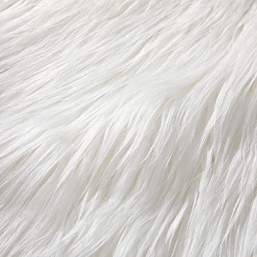Tatuo 60 X 18 Inch White Fake Fur Fabric for Crafts Sewing DIY - color: White, size: 60 x 18 Inch
