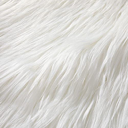 Tatuo 60 X 18 Inch White Fake Fur Fabric for Crafts Sewing DIY - color: White, size: 60 x 18 Inch