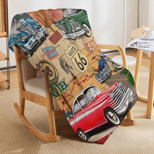 Route 66 Road Blanket, 30"x40" Inch - color: Man Cave-02, size: 30x40 inch