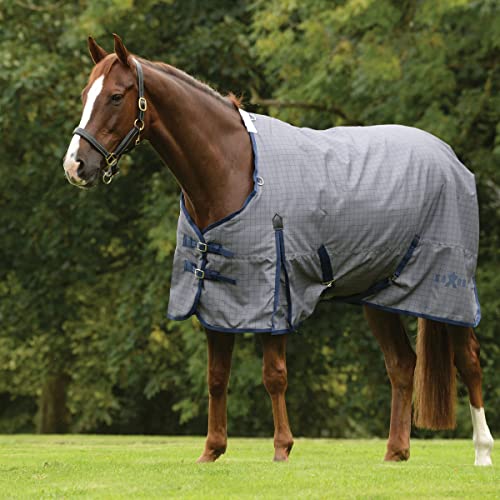 Saxon 600D with Gusset Standard Neck Lite II, Grey/Navy Check, 84" - color: Grey/Navy Check, size: 84"