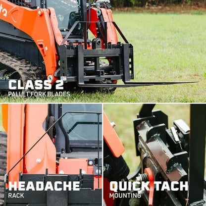 Titan Attachments Standard Series Skid Steer Pallet Fork Frame, 48 in - style: 48" Forks