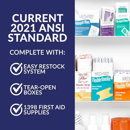 MFASCO 5-Shelf First Aid Kit - 2021 OSHA Compliant Class B, Wall Mount - size: 5 Shelf, style: W/ Medications