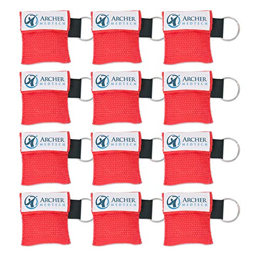 CPR Keychain Face Shields with One-Way Valve, 12 Pack - size: 12