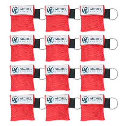 CPR Keychain Face Shields with One-Way Valve, 12 Pack - size: 12