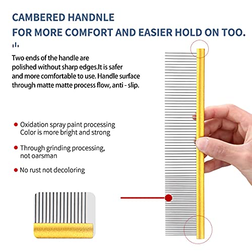 Dog Grooming Comb Deshedding Remove Tangles,Knot,Mats.(7.5inches) - color: gold, size: Medium