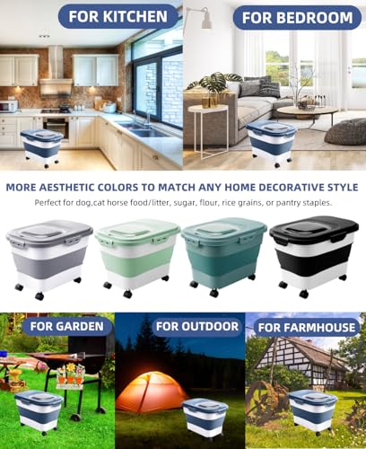 20-30 Lbs Rice Storage Container,Collapsible Food Storage Container - color: Dark Blue/20-30LBS