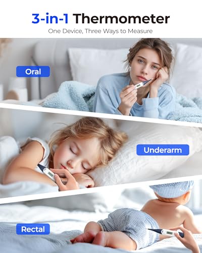 femometer Oral Thermometer for Adults and Kids, Flexible Tip