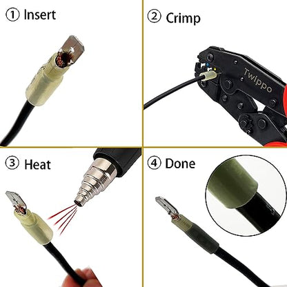 550Pcs Electrical Waterproof Heat Shrink Wire Connector Terminal Kit - size: 550pcs-Assortment