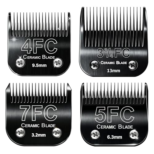 Dog Grooming Clipper Blades Replacement Compatible with Andis Dog Clipper - size: Black(3FC+4FC+5FC+7FC)