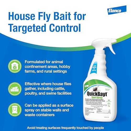 QuickBayt Spot Spray | Premise Spray for Recreational Farms and Rural Environments | Controls Flies | 3oz Bottle - size: 3 Ounce (Pack of 1)