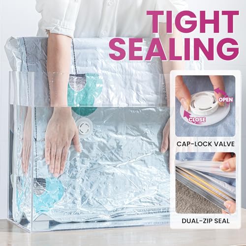 TAILI 8 Pack Vacuum Storage Bags, XXL Jumbo (47x39 Inch), Cream - size: 8 XXL Jumbo
