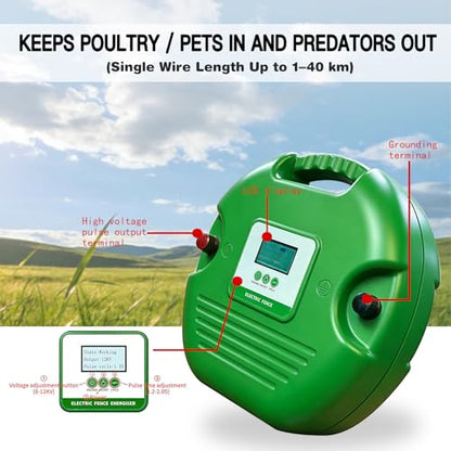 12KV High Joule Livestock Energizer, AC DC Solar Pasture