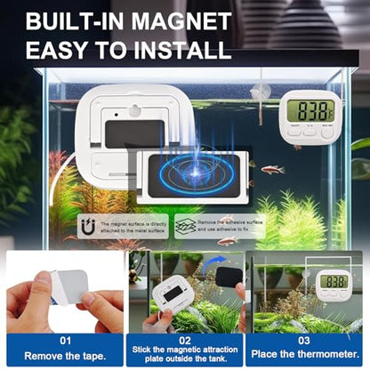 Digital Aquarium Water Thermometer,HD LCD Screen Fish Tank Thermometer