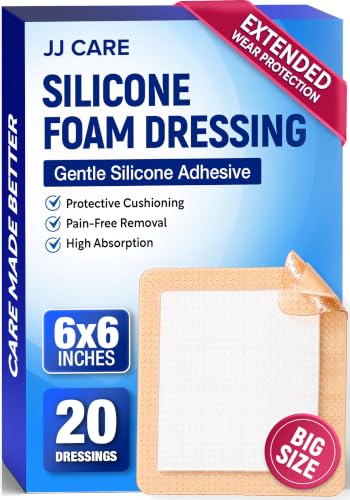 20Pcs Silicone Foam Dressing | 6x6 Bed Sore Bandages | Wound Care FSA&HSA - size: 6x6 20ct