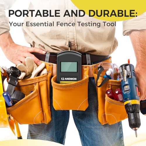 Andmon Versatile Electric Fence Tester, Battery Testing with Large LCD Display, Digital Electric Fence Voltage Tester, Accurate Testing Range 0 to13000V, Portable Design