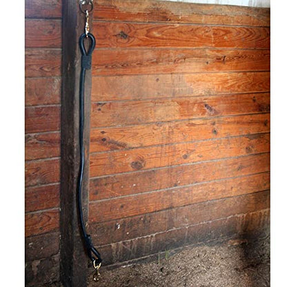 Dura-Tech Extra Heavy Rubber Horse Tie | Shock-Absorbing for Safe Tying | Ideal for Trailers & Stalls | Heavy-Duty Brass Snaps - size: 24"