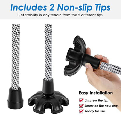Walking Cane PANZHENG Cane for Man/Woman | Mobility & Daily Living Aids | 5-Level Height Adjustable Walking Stick | Comfortable Plastic T-Handle Portable Walking Stick Folding Cane - color: Cane-Black white