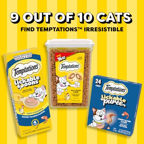Temptations Classic Crunchy and Soft Cat Treats, Tasty Chicken, 30 oz | Under 2 calories per treat, crunchy outside & soft inside, resealable tub, use as meal or topper, 100% complete & balanced - size: 1.88 Pound (Pack of 1)