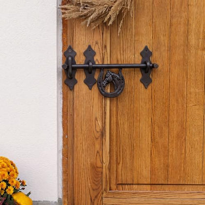 LEIFIDE Horseshoe Door Latch Heavy Duty Steel Barn Stall Door Latch Left and Right Side Doors Latches for Sliding Barn Doors Vinyl Fence Shed