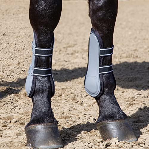 Professional's Choice Pro Performance Show Jump Boots | Front Pair | Universal Size - color: Charcoal, style: TPU Fastener
