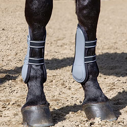 Professional's Choice Pro Performance Show Jump Boots | Front Pair | Universal Size - color: Charcoal, style: TPU Fastener