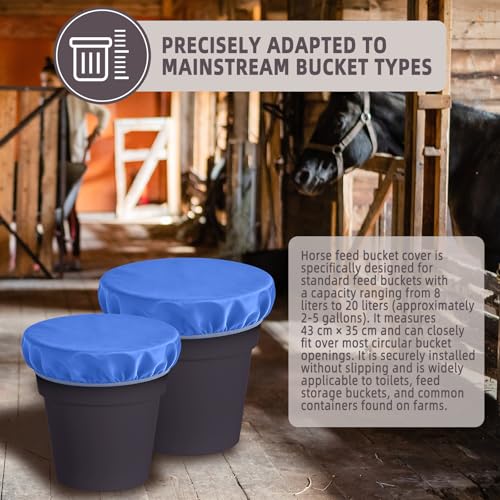 2-5 Gallon Horse Bucket Cover, Waterproof Horse Feed Bucket Cover, Lightweight and Easy to Use (Excluding Bucket, Blue) - color: Blue