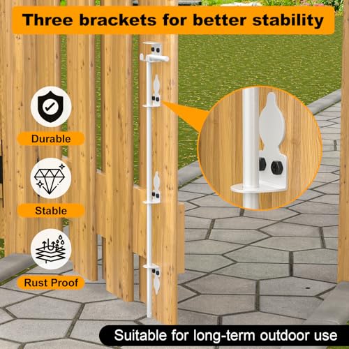 24" Cane Bolt Drop Rod for Gate, White Heavy Duty Gate Latch 2 Pack - color: 24"-White, size: 2 Pack