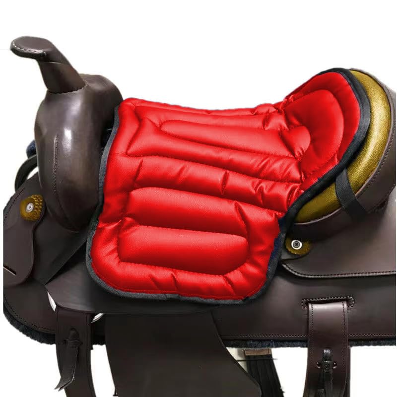 Motorcycle Seat Cushion Saddle Pad for Horses-RED - color: Red