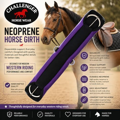 Horse Soft Padded Neoprene Purple Western Riding Saddle Cinch 9727 - size: 28"