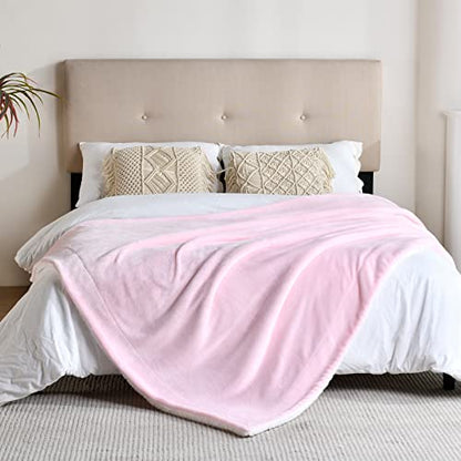 SOCHOW Sherpa Fleece Throw Blanket, Light Pink, 50x60 inches - color: Light Pink, size: 50"×60"