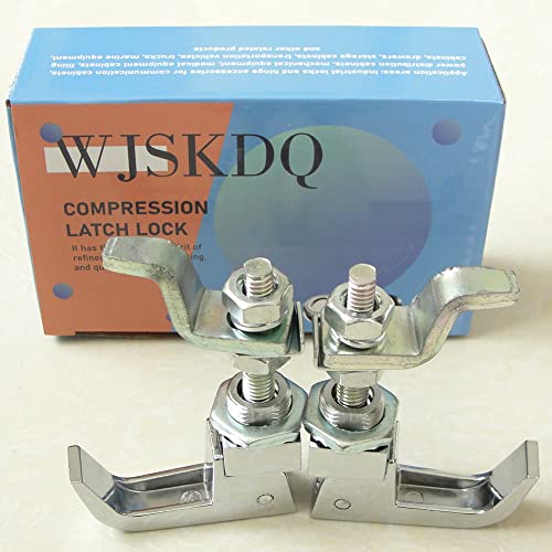 2PCS Lift and Turn Latches and Compression Latch, Adjustable Grip Handle Rotation 360 Silver - color: Silver2