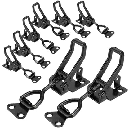 8Pack Heavy Duty Toggle Clamp Latch 4003 Style, Black Toggle Clamps | 1320lb Capacity Pull Clamp Adjustable Quick Release Hasp Clamps,Metal Toggle Latches Catch for Smoker Door Tool Box Trunk Jig - color: Black-8pcs