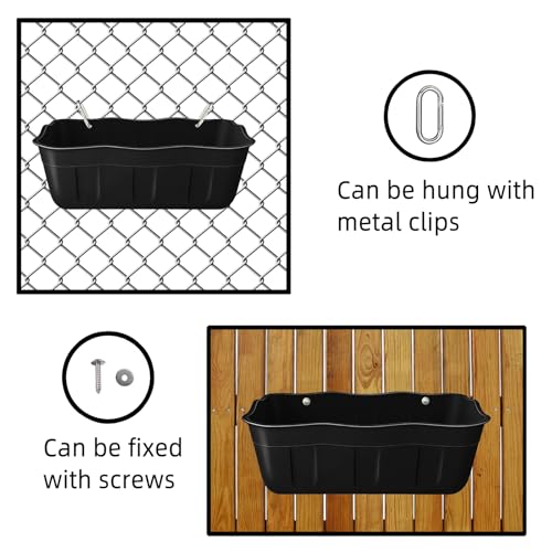Hanging Chicken Feeders,Duck Feeder Waterer,Small Feed Trough 1.3 Quart 3 Pack,Hanging Fence Feed Trough for Poultry,Black - color: Black, size: 1.3 Quart (3 Pack)