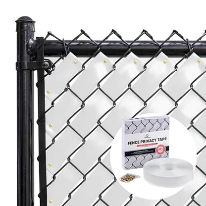 Chain Link Fence Privacy Tape 250 ft (40 SqFt) (Arctic White) | Gardening, Outdoor Wall, Balcony, Patio, Yard, Injury Prevention, Safety Fence Cover for Dog, Other Pet Hedge Slats - color: Arctic White