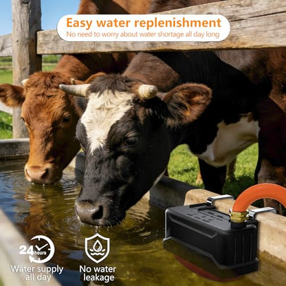 Automatic Livestock Water Trough Float Valve with Copper Connector & Ptfe Tape, Water Level Auto Control Stock Tank Float Valves for Cattle, Horse, Sheep Stock, Farm Animal, Pool, Pond (2 Pack)