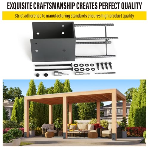 4Pack Heavy Duty Stainless Steel U-Shape Fence Post Holder - Fits 6"x6"(Actual 5.5" x5.5) Wood Posts, Wet Concrete Post Base for Fence, Deck Railing, Pergola