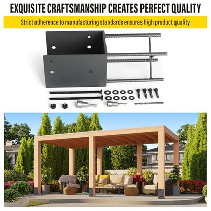 4Pack Heavy Duty Stainless Steel U-Shape Fence Post Holder - Fits 6"x6"(Actual 5.5" x5.5) Wood Posts, Wet Concrete Post Base for Fence, Deck Railing, Pergola