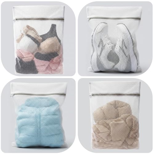 Mesh Laundry Bags for Delicates,16 x 20 Inches Honeycomb Zippered Washing Bags for Lingerie and Delicate Garments, 3 Pack