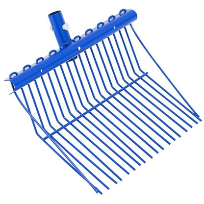 Tandefio 1 Pack Manure Fork Replacement Head Metal Pitchfork Horse Manure Rake Garden Pitch Fork Replacement Head with Angled Tines for Horse Stall Poop Picking up(Blue)