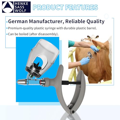 HSW ECO-MATIC 2ML Automatic Self-refilling Livestock Syringe Luer Lock Injector with Bottle Mount Basket (Dosage Adjustable 0.2 ml – 2.0 ml) - size: 2ML Bottle Mount