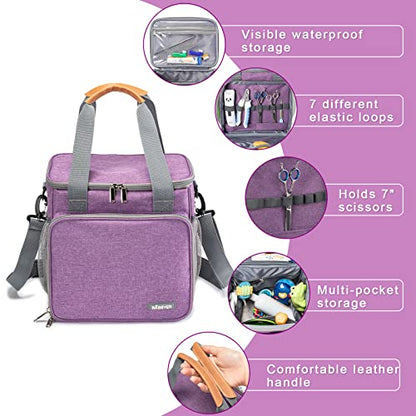 Pet Grooming Bag, Dog Grooming Supplies Organizer Tote Bag, Perfect for Pet Grooming Tool Kit Accessories-Purple - color: Purple