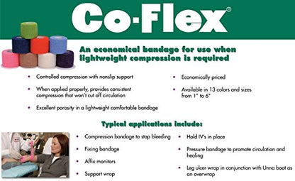 Andover CO-Flex 3"x5Yds Tan Flesh 3-Pack Cohesive Flexible Elastic Latex Bandage Compression Self Adherent Wrap Kids Children Vet Animals Pets Cats Dogs Horses 3300TN