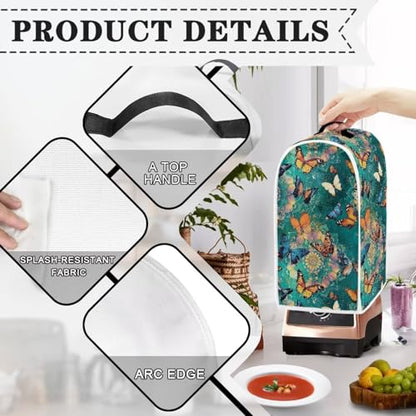 Blender Dust Cover Universal Small Appliance Covers Comfortable Stylish Stand Mixer Organizer for Kitchen Fashion Blender Cover Green Butterfly - color: Green Butterfly