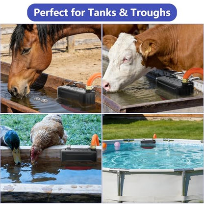 Water Trough Float Valve for Stock Tank – Includes 3/4" Hose Connectors, PTFE Tape & Mounting Kit – Water Level Control for Livestock Waterer, Poultry, Cattle, Goat, Horse, Pond (Float Valve-1PCS) - style: Float Valve-1PCS