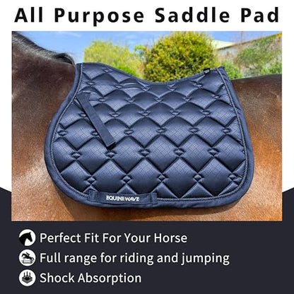 EQUINEWAVE Embossed All Purpose Saddle Pad - color: NAVY