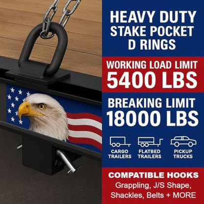 Stake Pocket D Rings Heavy Duty 18000lbs Trailer Tie Down Anchors 4Pack
