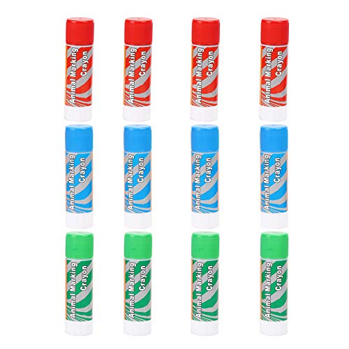 Livestock Crayon, 12Pcs Large Livestock Marking Crayons, Red Green Blue Color Marker Pens Water-resistantfor Pigs, Animal Identification, Marking Skin